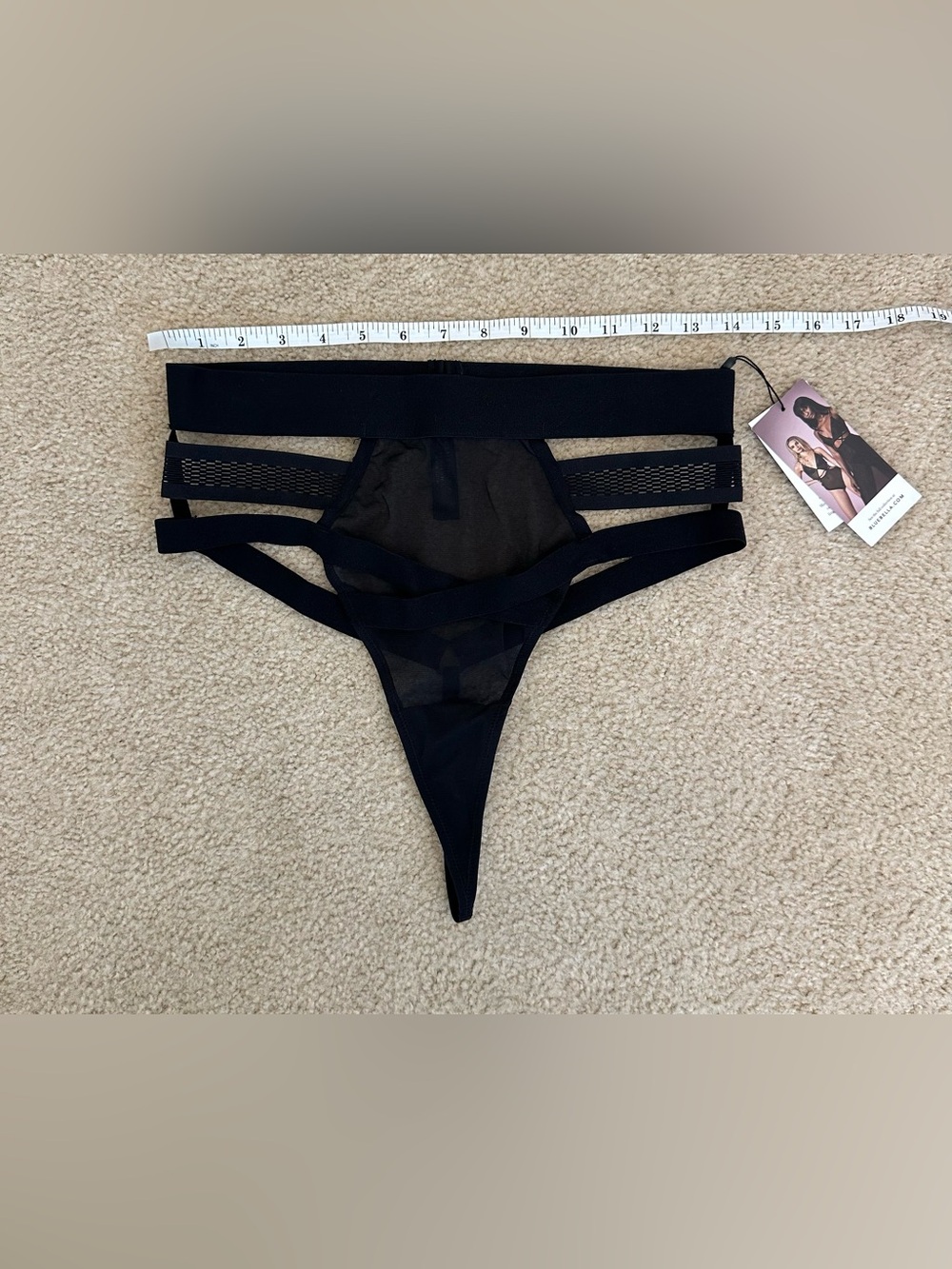 Bluebella Black Strappy Mesh Thong Poledance L 10 Sexy